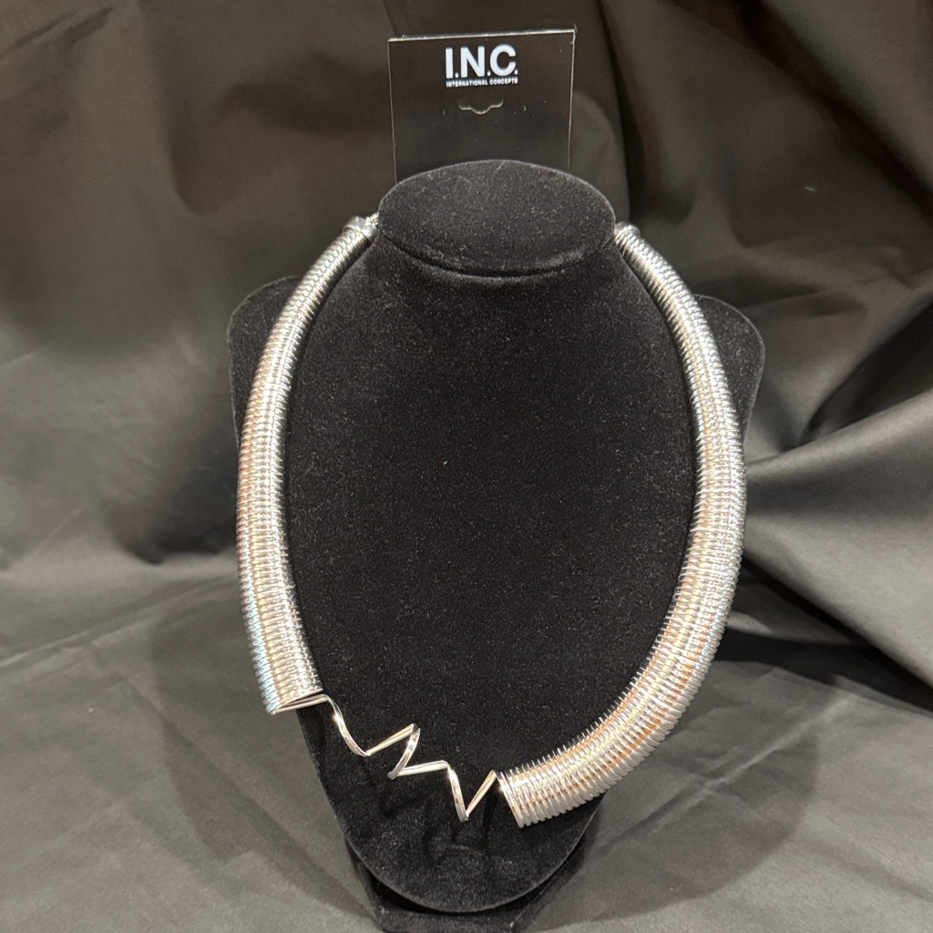 Inc International Concepts Silver Unique Zigzag Necklace Nwt Retail 4950